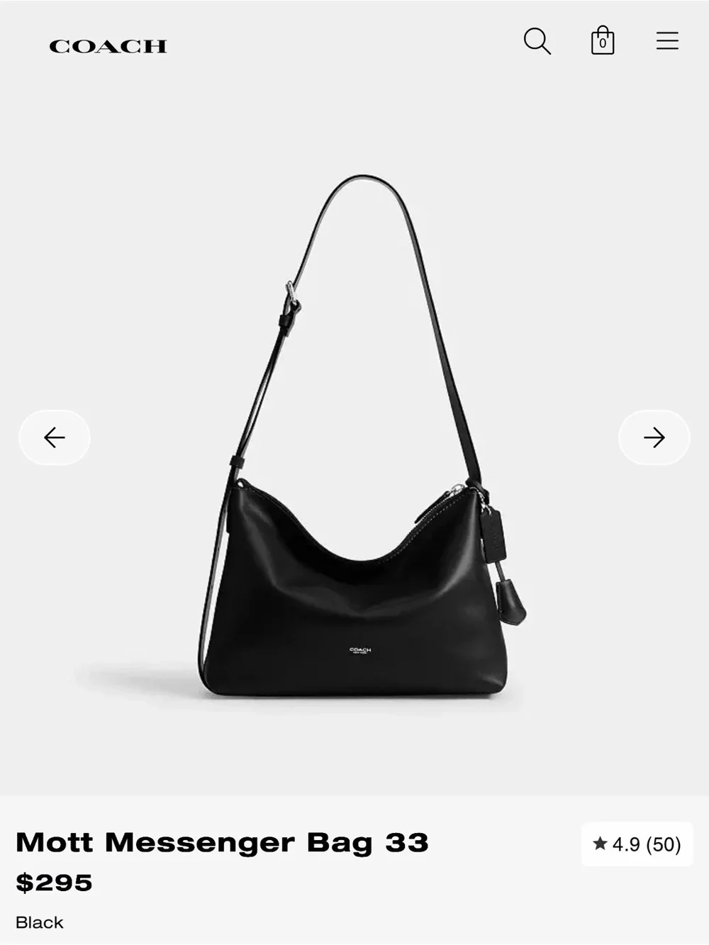 Coach structured black